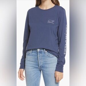 Vineyard Vines Vintage Whale Long-Sleeve Pocket Tee